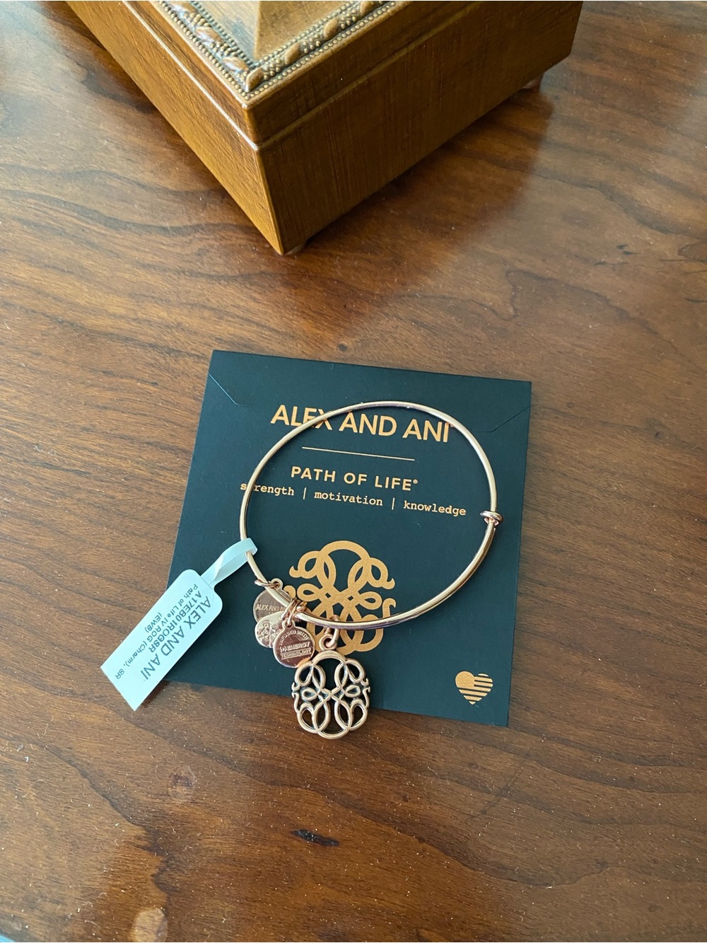 Alex and Ani Rose Gold Path of Life Charm Bangle Bracelet